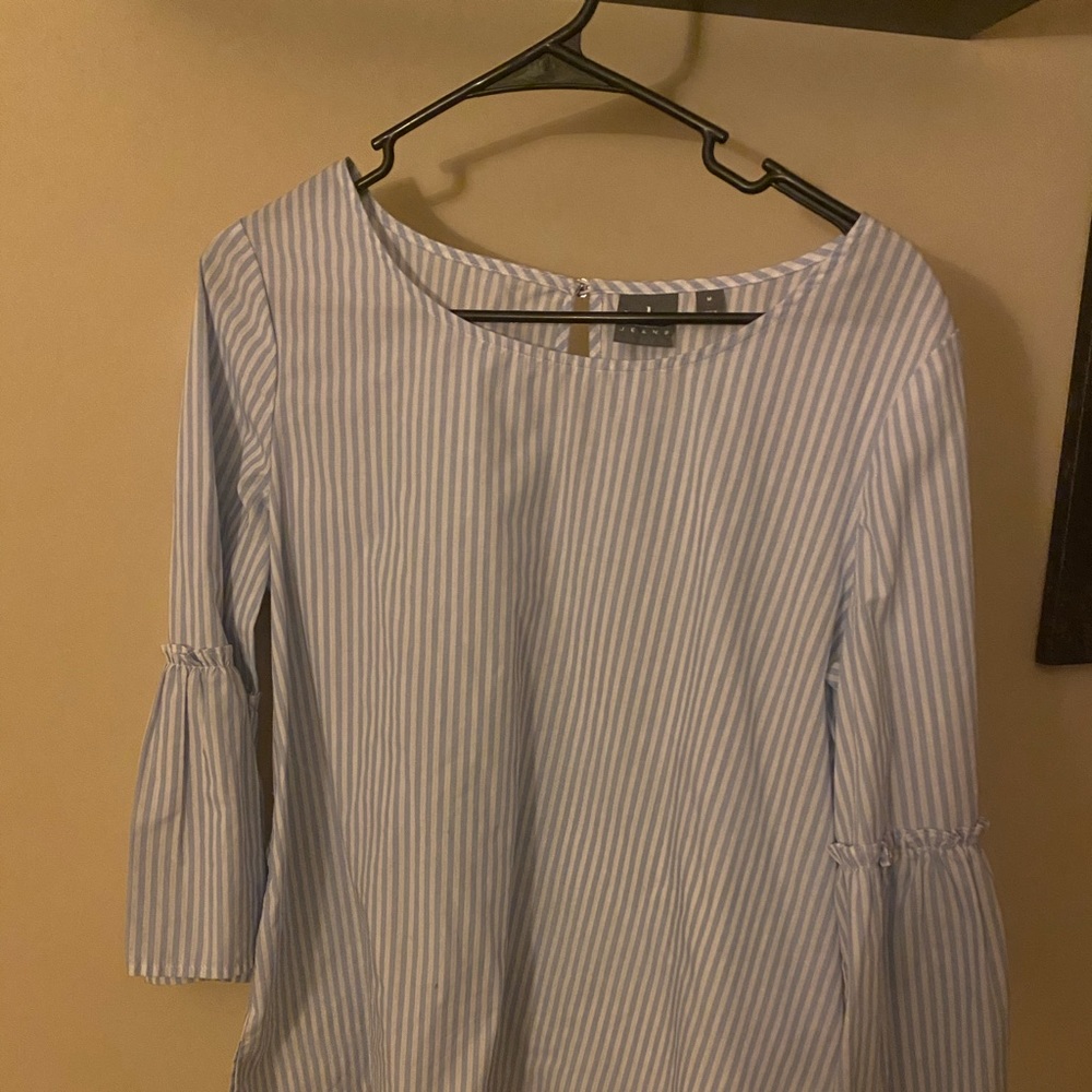 Blue and white stripped shirt